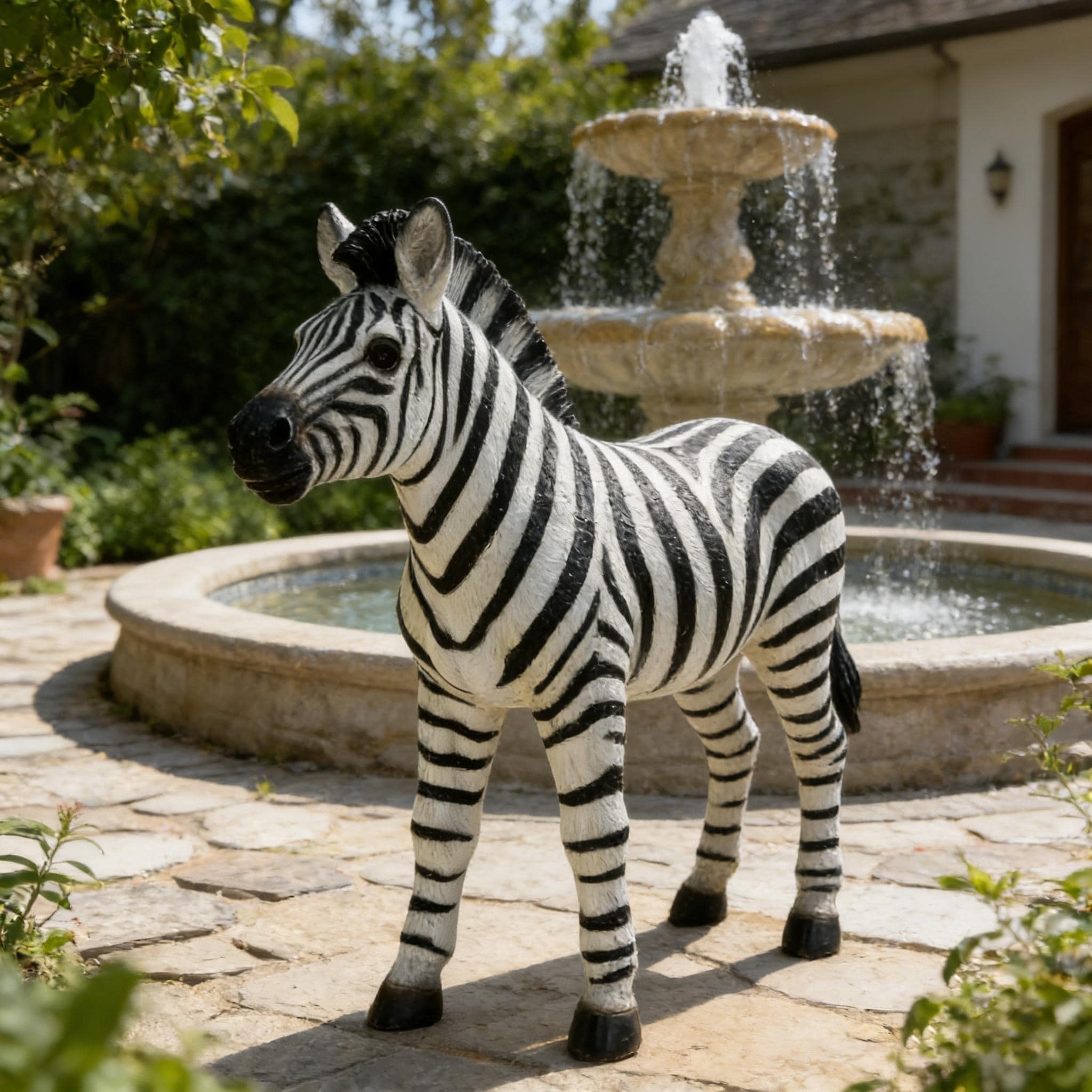Gdfstudio Resin Simulated Zebra Statue Indoor Outdoor Garden Patio Art Decor Unique Gift