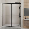 Gdfstudio Santiago Semi Frameless Double Sliding Shower Door With Tempered Glass And Smooth Glide System