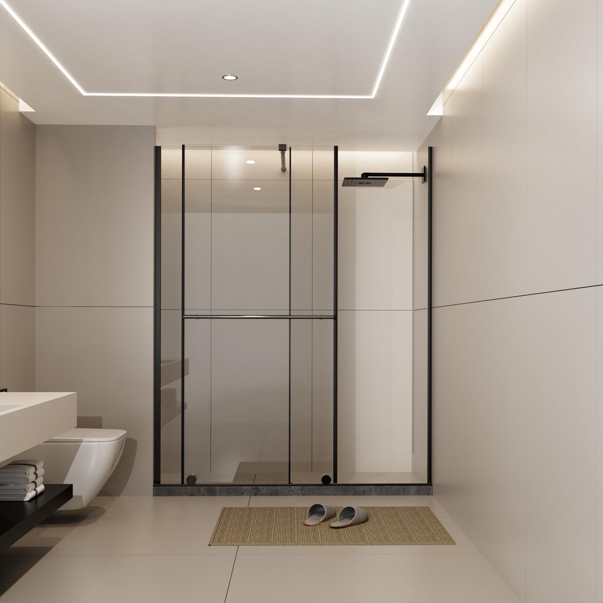 Gdfstudio Sebastian Adjustable Sliding Glass Shower Door With Dual Function Layout And Reinforced Stability