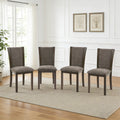 Gdfstudio Set Of 4 Wooden Upholstered Dining Side Chairs With Padded Fabric Seat And Ergonomic Curved Back
