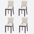 Gdfstudio Silken Minimalist Upholstered Ergonomical Curved Backrest Dining Chairs Padded Seat Set Of 4