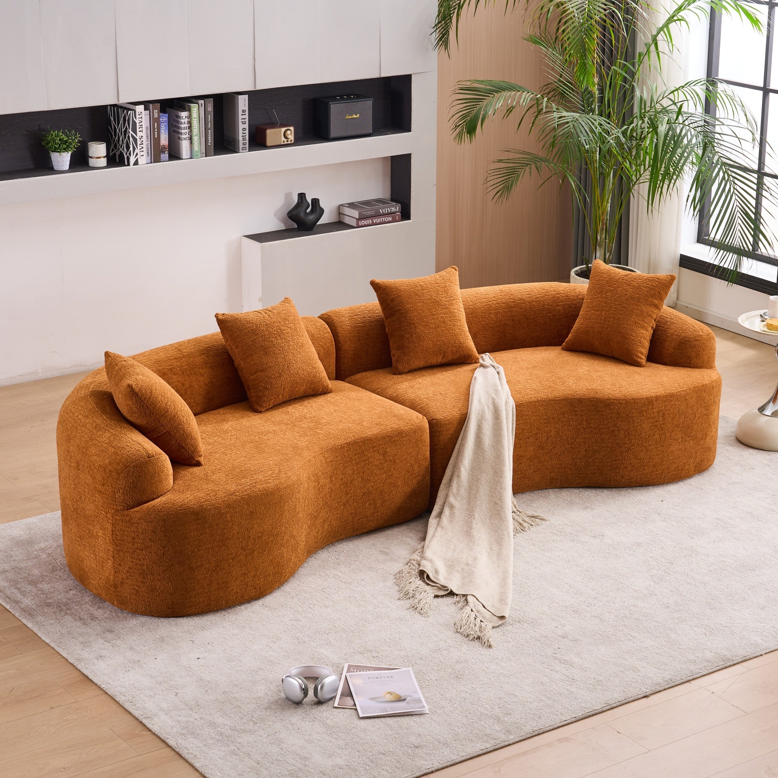 Gdfstudio Soft Upholstered 110 Curved Modular Sectional Sofa
