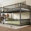 Gdfstudio Solid Wood Queen Over Queen Bunk Bed With Ladder Guardrails