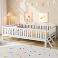 Gdfstudio Solid Wood Twin Platform Bed With Safety Guardrail