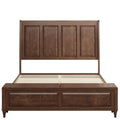 Gdfstudio Traditional Solid Wood Sleigh Bed Frame With High Paneled Headboard Storage Chest Bench No Box Spring Needed