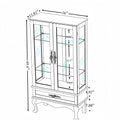 Gdfstudio Traditional Storage Lighted Glass Curio Cabinet With Adjustable Shelves And Drawer