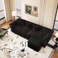 Gdfstudio Velvet 89 Chesterfield 3 In 1 Convertible Sofa Bed With Movable Ottoman