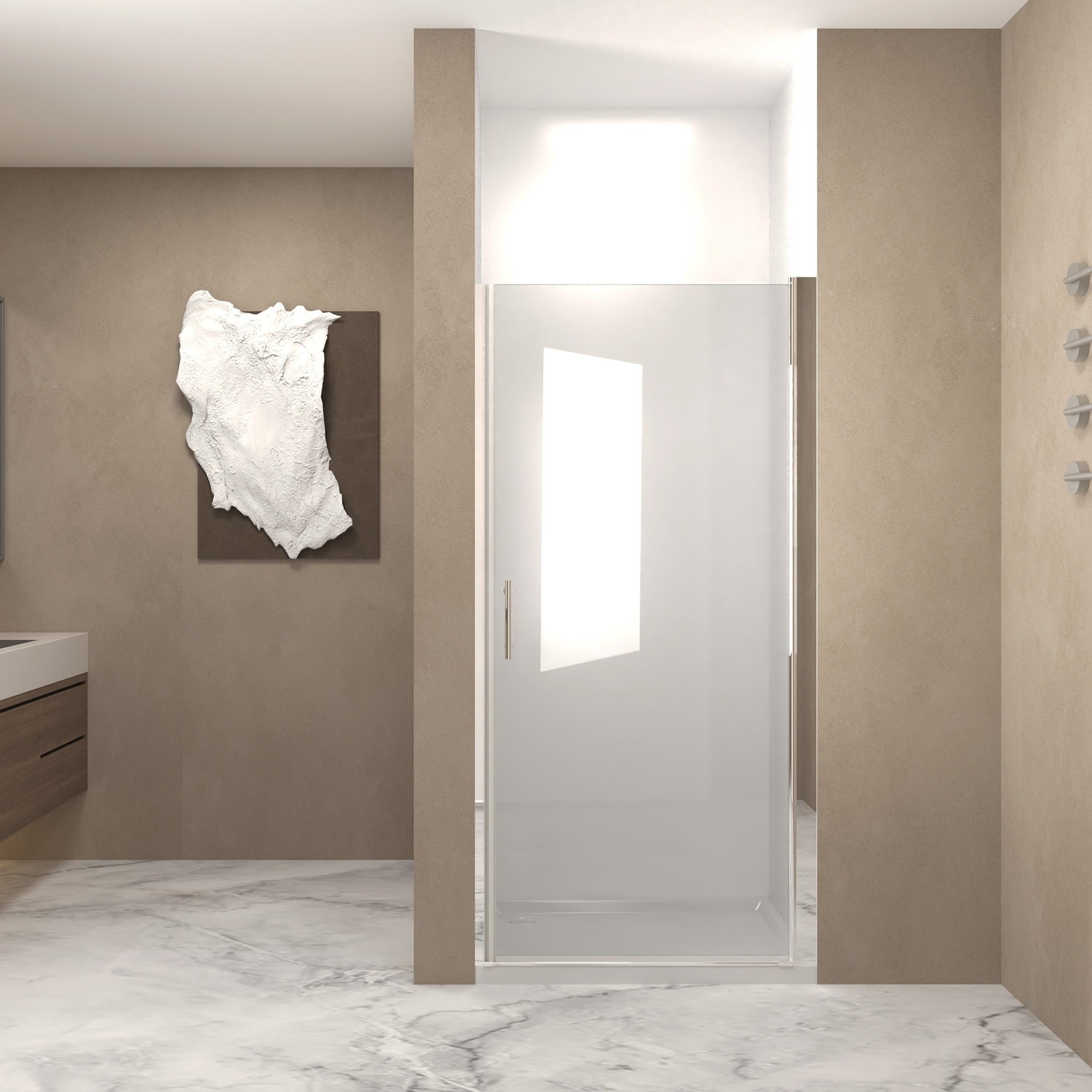 Gdfstudio Victor Compact Pivot Shower Door With Reinforced Safety Glass And Space Efficient Swing Design