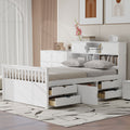 Gdfstudio Wood Captain Platform Bed With Storage Bookcase Headboard