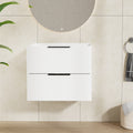 Gdfstudio Zen Modern Mid Century Wall Mounted Bathroom Vanity With 2 Soft Close Drawers Large Storage Spaces Without Sink