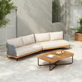 Gdfstudio Alaric Acacia Wood Rope Woven Outdoor Leisure Sofa Set