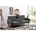 Gdfstudio Alistair Finch Linen Sleeper Sofa Bed With Drop Down Table And Cup Holder 2 In 1 Convertible Design