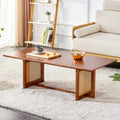 Gdfstudio Aurelion Chinese Style Imitation Rattan And Solid Wood Rectangular Coffee Table
