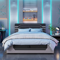Gdfstudio Calloway Nash Queen Size Hydraulic Storage Gaming Bed Frame With Cyberpunk Aesthetics Pu Upholstery