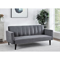 Gdfstudio Cressida Hale Velvet Convertible Futon Sofa Bed With Channel Stitch Twin Sleeper Wood Frame Sofa Bed