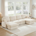 Gdfstudio Dashiell Farrow 137 Oversize Chenille U Shaped Sofa With Movable Ottoman Deep Seat