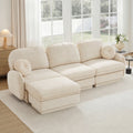 Gdfstudio Eira Sterling 105 Oversize Chenille L Shaped Sofa With Movable Ottoman Deep Seat