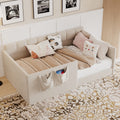 Gdfstudio Elara Velvet Daybed With Walk In Entrance Side Storage Pockets High Side Panels