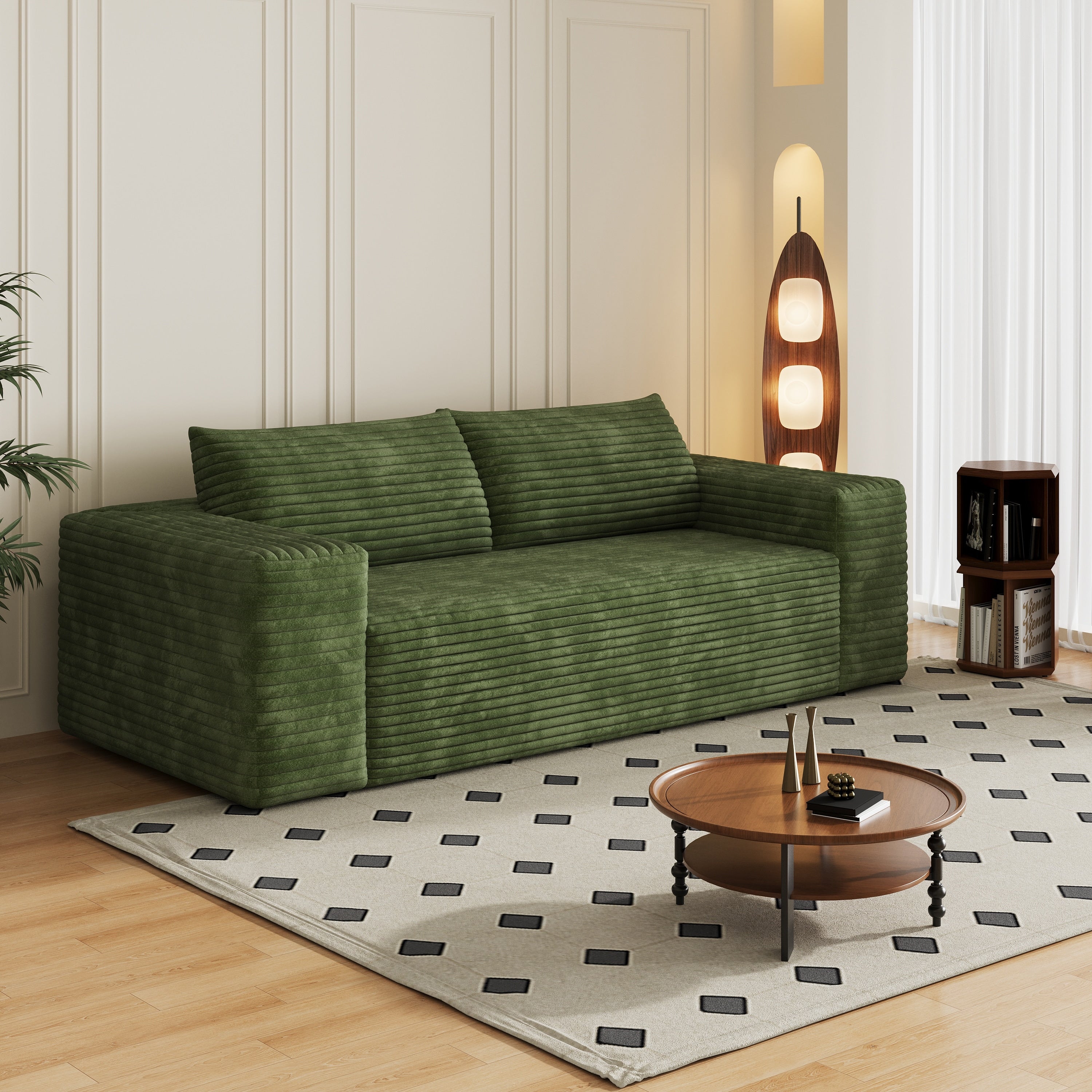Gdfstudio Ellis 78.8 3 Seater Corduroy Sofa Deep Seat Couch No Assembly Ergonomic Design