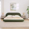 Gdfstudio Ellis Velvet Platform Bed Frame Curved Elegance With Sturdy Frame And Plush Foam Support