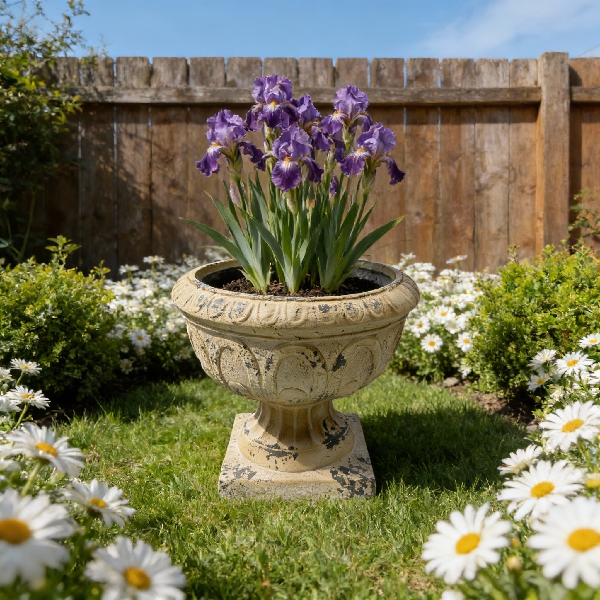 Gdfstudio Elowen Ashby Mgo Garden Planter Urn With Drainage Hole No Assembly