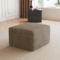 Gdfstudio Felix Dark Grey Plush Corduroy Sofa Ottoman No Assembly Modular Sectional Piece For Apartment