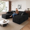 Gdfstudio Hayes 95 U Shaped Cloud Sectional Sofa With Ottoman No Assembly Plush Corduroy Deep Seat
