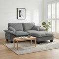 Gdfstudio Ida 76 Sailboat Loveseat With 1 Movable Ottoman 2 Pillows Chenille For Small Spaces