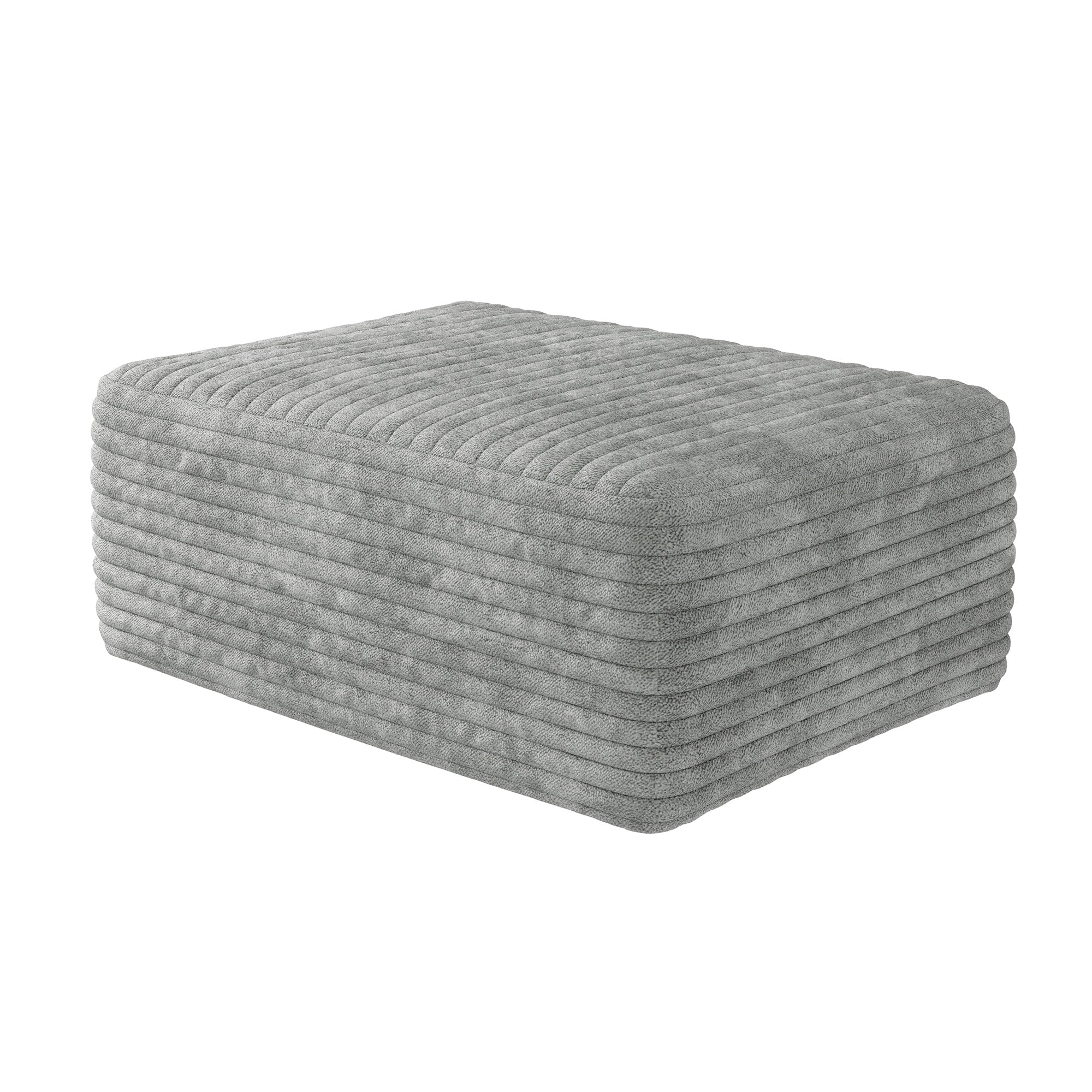 Gdfstudio Iris Corduroy Ottoman Plush Fabric Modular Sofa Component For Living Room No Assembly