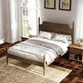 Gdfstudio Jasper Spindle Platform Bed With Curved Tall Headboard Four Poster Retro Design No Box Spring