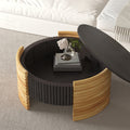Gdfstudio Kael Two Tone Flip Top Coffee Table With Fluted Texture