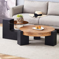 Gdfstudio Kaelis Tempered Glass Coffee Table With Detachable Double Layer Design