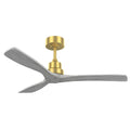Gdfstudio Leo 52 Ceiling Fan Without Light 3 Solid Wood Blades Gold Finish Remote Reversible Dc Motor