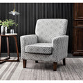 Gdfstudio Leo Patterned Polyester Armchair With Solid Birch Wood Frame Upholstered Accent Chair For Living Room Office