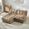 Gdfstudio Liora Hale 77 L Shaped Modular Cloud Sofa With Ottoman Chenille Deep Seat Lattice Cushion