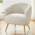 Gdfstudio Luca Corduroy Barrel Accent Chair With Gold Metal Legs Modern Upholstered Armchair For Living Room