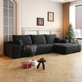 Gdfstudio Luna 107 Cloud L Shape Sectional Sofa No Assembly Plush Corduroy Fabric Deep Seat Couch