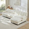 Gdfstudio Lyra 138 L Shaped Cloud Modular Sectional Sofa With Ottoman And Chenille Deep Seat