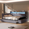 Gdfstudio Lysander Croft Upholstered Daybed With Trundle Usb Led And Storage