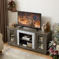 Gdfstudio Lysander Wood Tv Stand With Faux Stone And 2 Door Storage