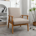Gdfstudio Peregrine Vance Classic Mid Century Modern Arm Chair With Solid Wood Frame Leather Look Microfiber