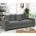 Gdfstudio Peregrine Vance Corduroy 3 Seater Sofa With 5 Matching Toss Pillows Modern Design Deep Seat Sofa