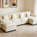 Gdfstudio Quinn 143 U Shaped Modular Cloud Chenille Sofa 4 Seater With 2 Movable Ottomans