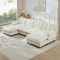 Gdfstudio Rhys Ellington 138 U Shaped Modular Cloud Sofa With 2 Ottomans 4 Seat Chenille Couch