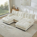 Gdfstudio Saffron Wells 107 U Shaped Modular Cloud Sofa With 2 Ottomans Chenille Deep Seat