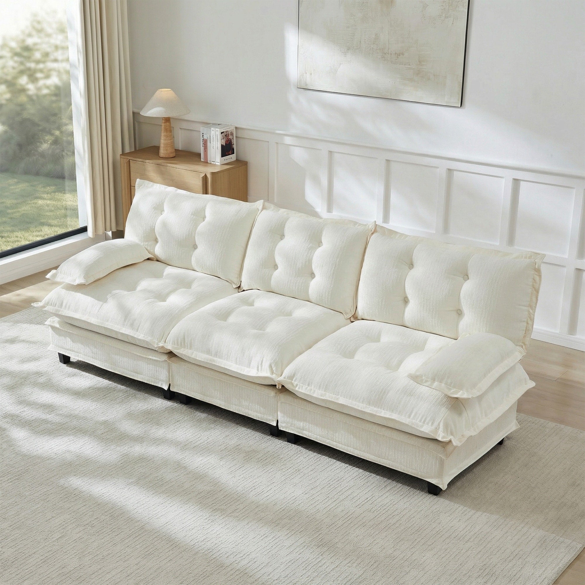 Gdfstudio Sage 107 3 Seater Cloud Modular Sectional Couch With Breathable Chenille Fabric