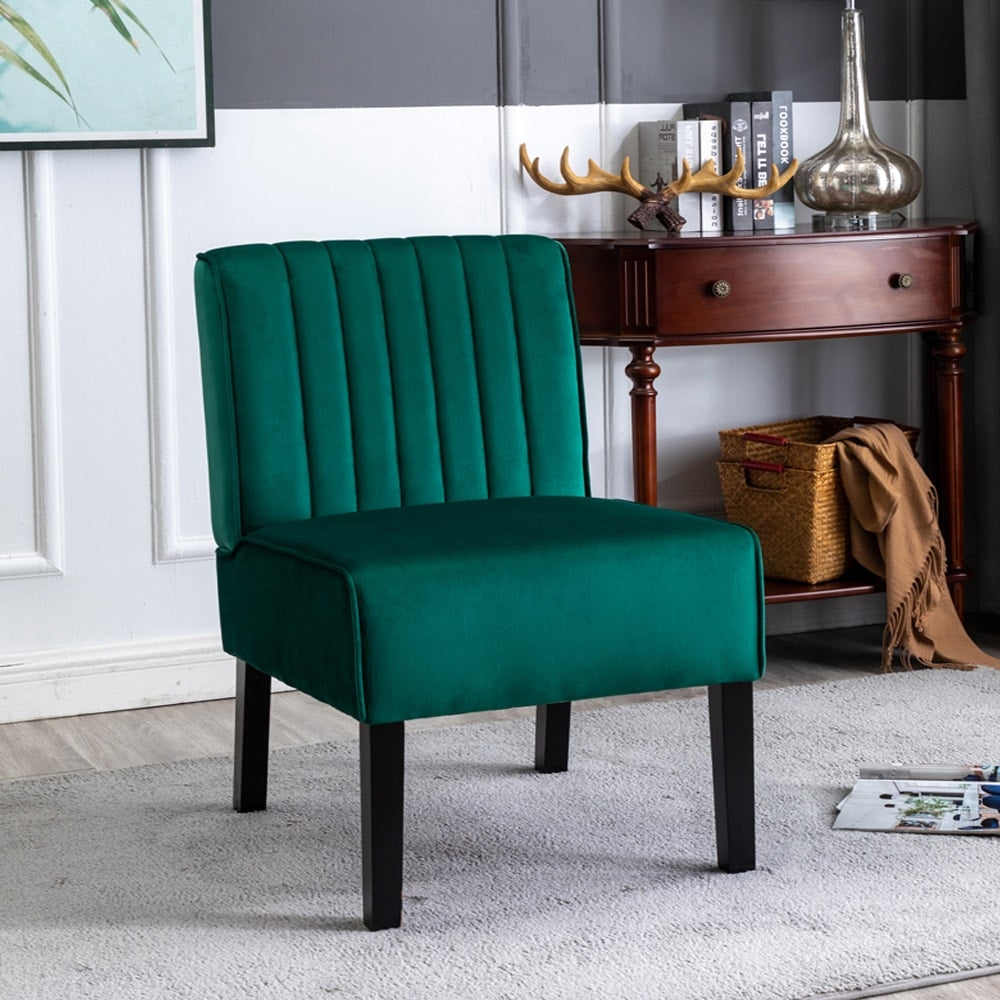Gdfstudio Seraphina Wren Reese Mid Century Modern Accent Chairs Set Of 2 Velvet Upholstery Solid Wood Legs