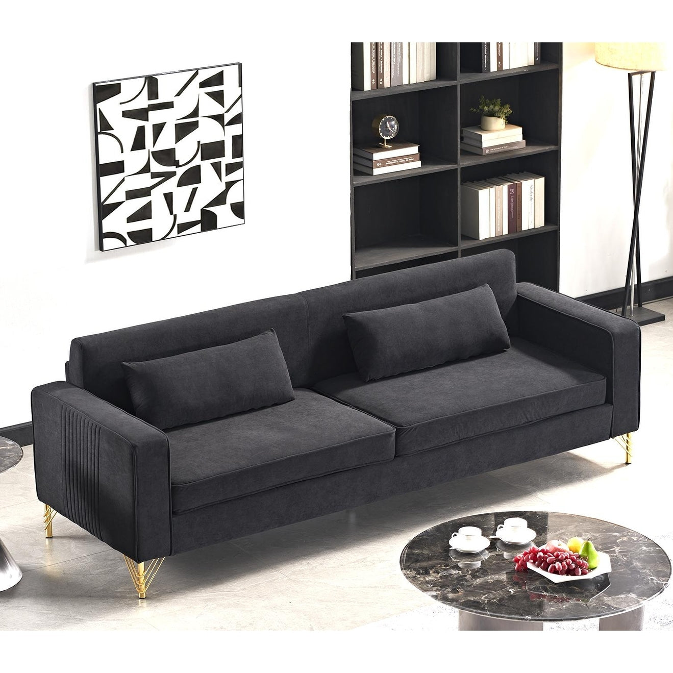 Gdfstudio Seraphina Wren Velvet 3 Seater Sofa With Classic Modern Appeal Luxurious Soft Comfort Sofa