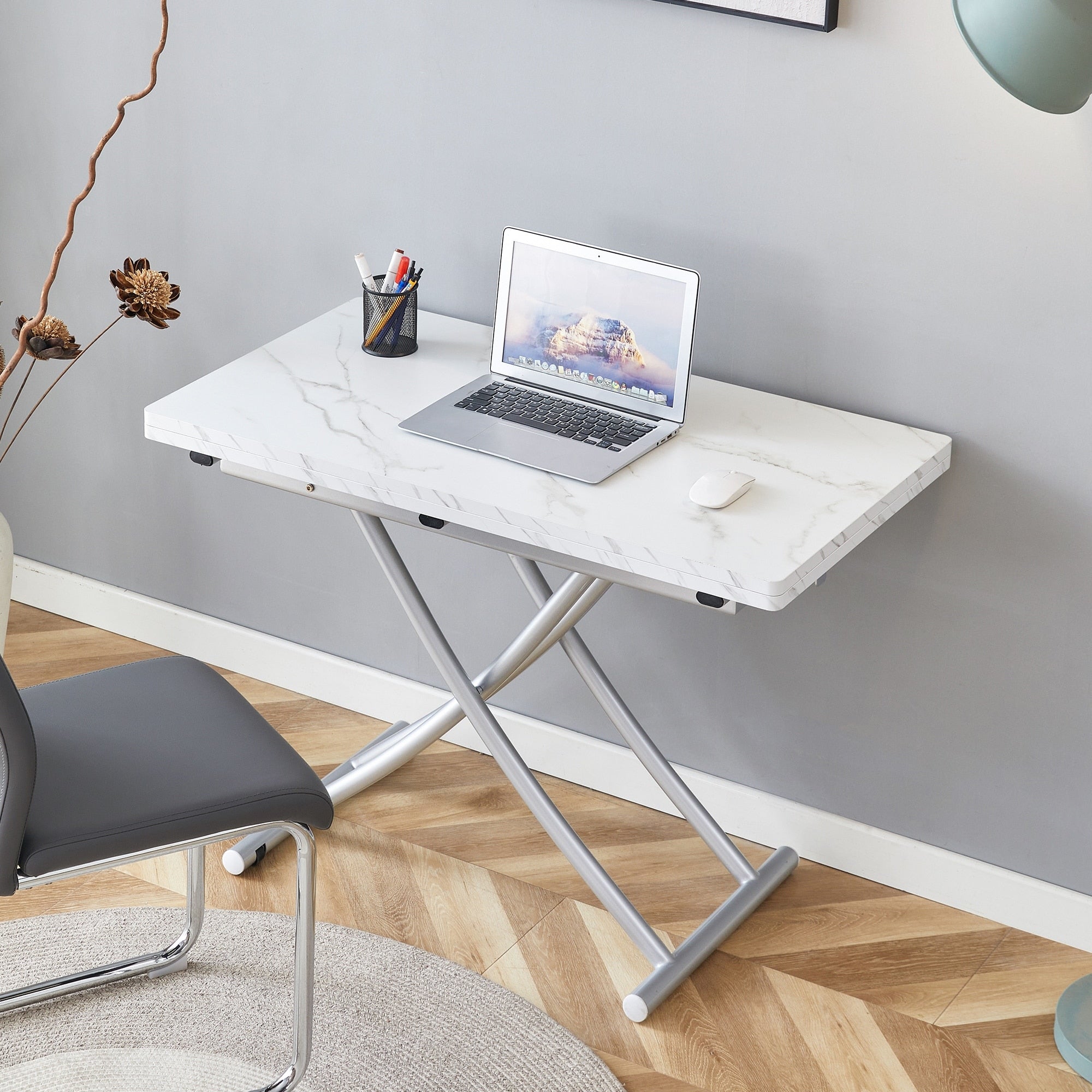 Gdfstudio Tharion Wood Lift Table With Multifunctional Adjustable Design
