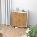 Gdfstudio Thatch Shoe Cabinet With Commercial Grade Laminate Herringbone Storage And Adjustable Shelves